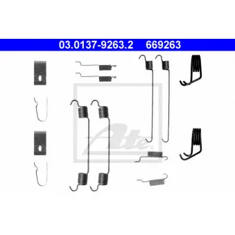 Kit d'accessoires, mâchoire de frein ATE 03.0137-9263.2