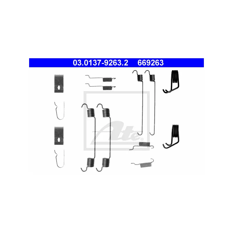 Kit d'accessoires, mâchoire de frein ATE 03.0137-9263.2