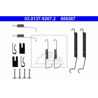 Kit d'accessoires, mâchoire de frein ATE 03.0137-9267.2