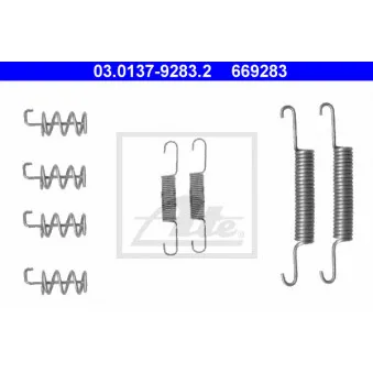 Kit d'accessoires, mâchoires de frein de stationnement ATE 03.0137-9283.2