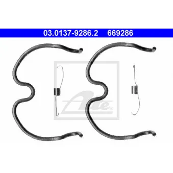 Kit d'accessoires, mâchoire de frein ATE 03.0137-9286.2