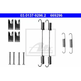Kit d'accessoires, mâchoire de frein ATE 03.0137-9296.2
