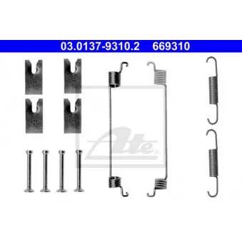 Kit d'accessoires, mâchoire de frein ATE 03.0137-9310.2