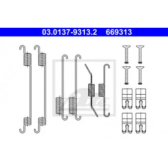 Kit d'accessoires, mâchoire de frein ATE 03.0137-9313.2