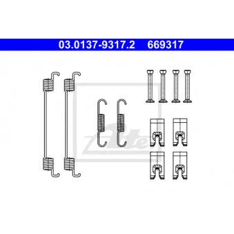Kit d'accessoires, mâchoire de frein ATE 03.0137-9317.2