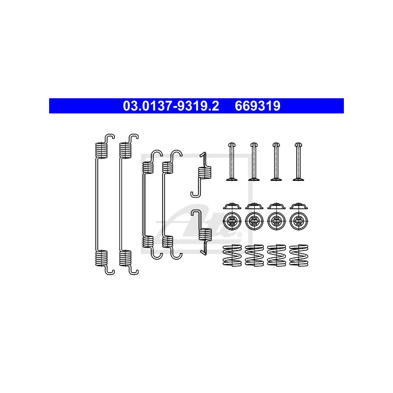 Kit d'accessoires, mâchoire de frein ATE 03.0137-9319.2