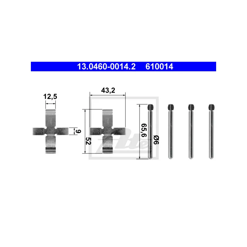 Kit d'accessoires, plaquette de frein à disque ATE 13.0460-0014.2
