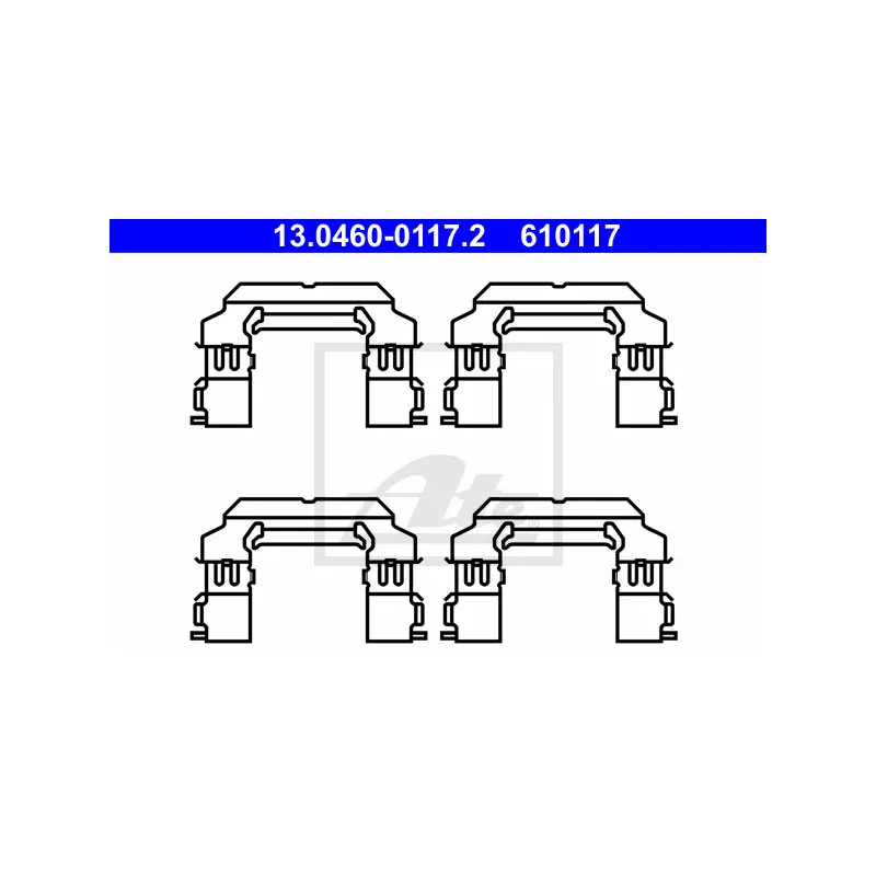 Kit d'accessoires, plaquette de frein à disque ATE 13.0460-0117.2