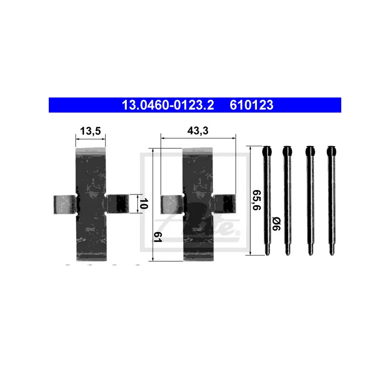 Kit d'accessoires, plaquette de frein à disque ATE 13.0460-0123.2