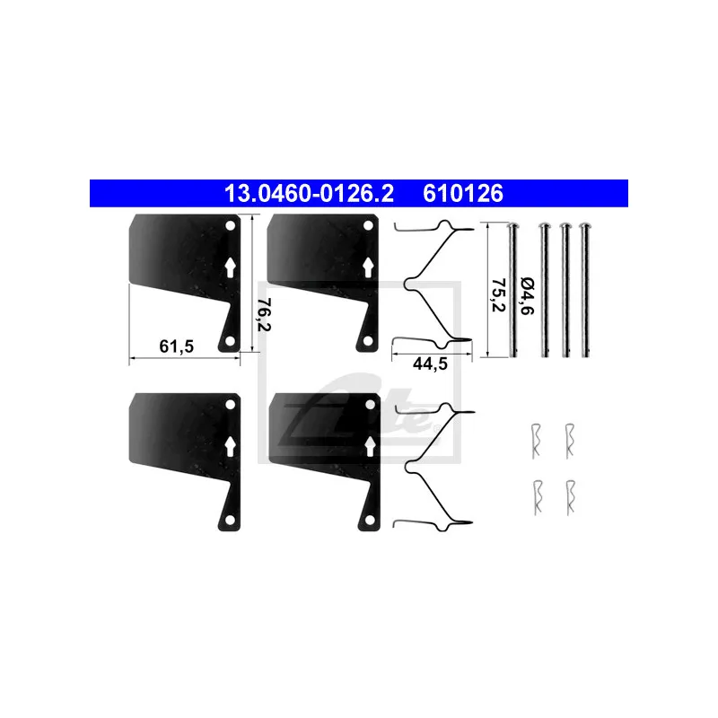 Kit d'accessoires, plaquette de frein à disque ATE 13.0460-0126.2