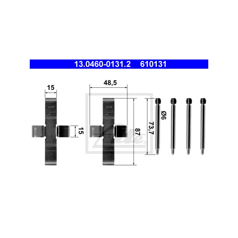 Kit d'accessoires, plaquette de frein à disque ATE 13.0460-0131.2