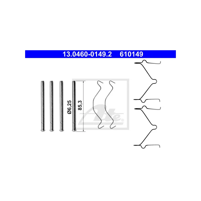 Kit d'accessoires, plaquette de frein à disque ATE 13.0460-0149.2