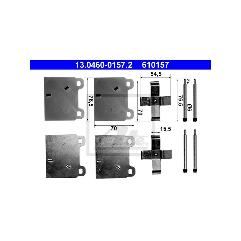 Kit d'accessoires, plaquette de frein à disque ATE 13.0460-0157.2