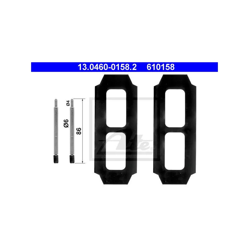Kit d'accessoires, plaquette de frein à disque ATE 13.0460-0158.2