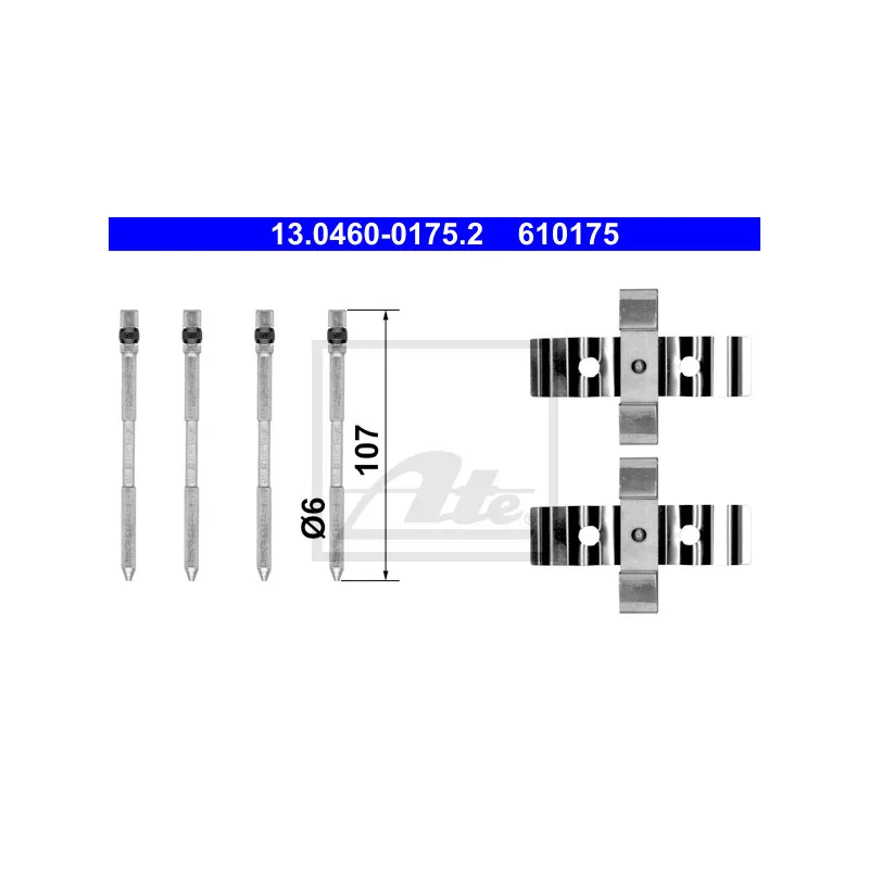 Kit d'accessoires, plaquette de frein à disque ATE 13.0460-0175.2