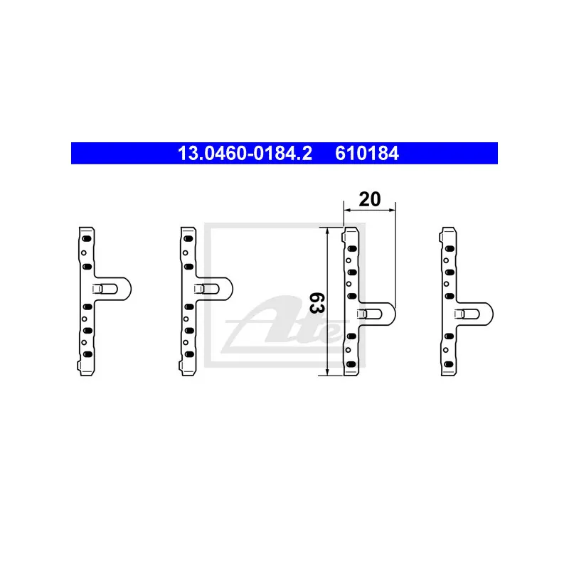 Kit d'accessoires, plaquette de frein à disque ATE 13.0460-0184.2