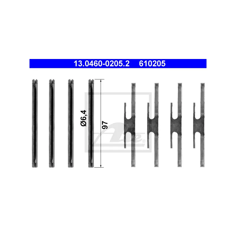Kit d'accessoires, plaquette de frein à disque ATE 13.0460-0205.2