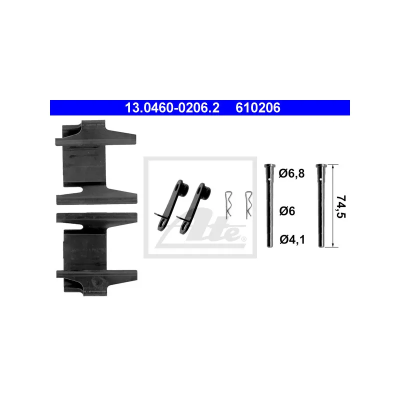 Kit d'accessoires, plaquette de frein à disque ATE 13.0460-0206.2