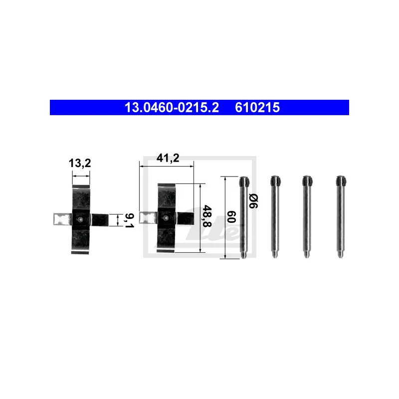 Kit d'accessoires, plaquette de frein à disque ATE 13.0460-0215.2
