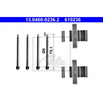Kit d'accessoires, plaquette de frein à disque ATE 13.0460-0236.2