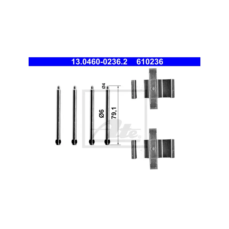 Kit d'accessoires, plaquette de frein à disque ATE 13.0460-0236.2