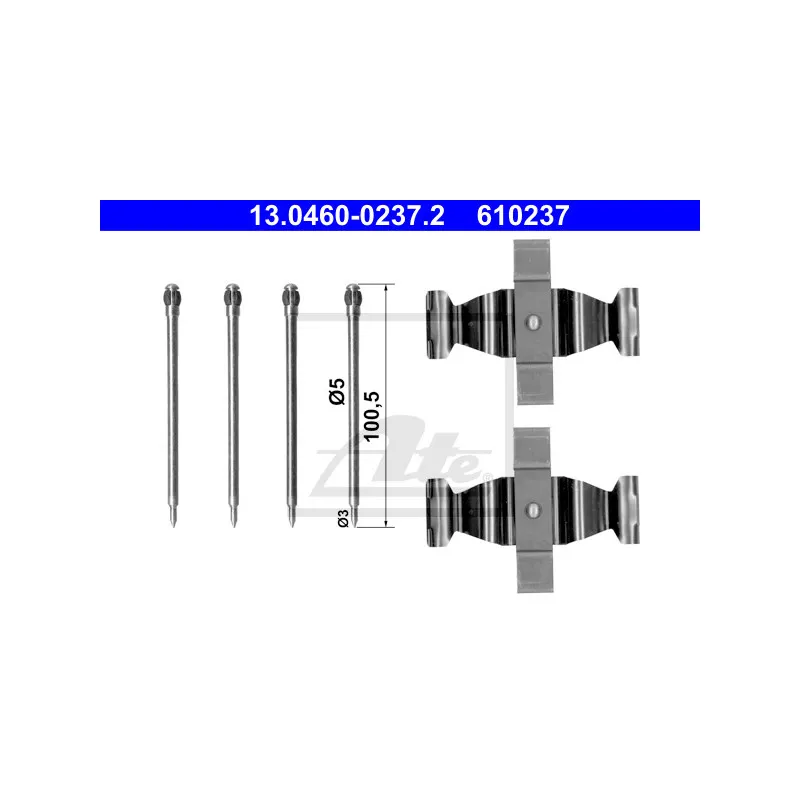 Kit d'accessoires, plaquette de frein à disque ATE 13.0460-0237.2