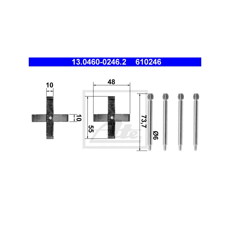 Kit d'accessoires, plaquette de frein à disque ATE 13.0460-0246.2