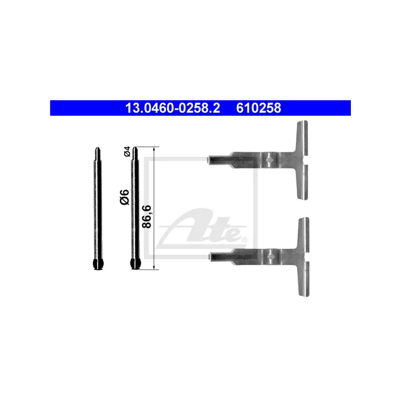 Kit d'accessoires, plaquette de frein à disque ATE 13.0460-0258.2
