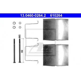 Kit d'accessoires, plaquette de frein à disque ATE 13.0460-0264.2