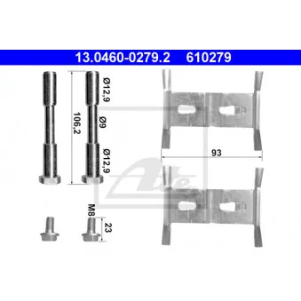 Kit d'accessoires, plaquette de frein à disque ATE 13.0460-0279.2