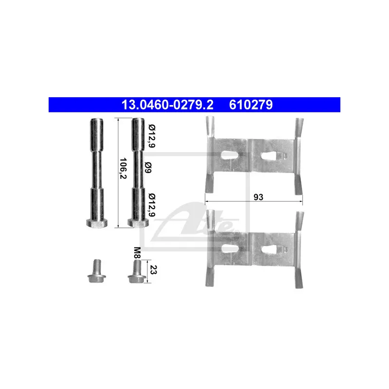 Kit d'accessoires, plaquette de frein à disque ATE 13.0460-0279.2