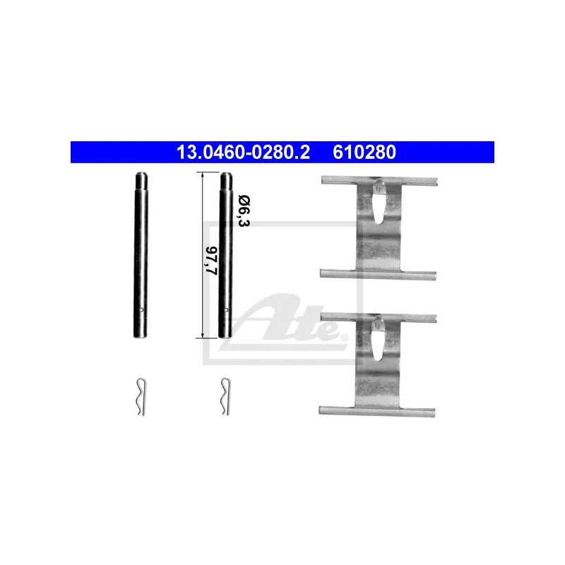 Kit d'accessoires, plaquette de frein à disque ATE 13.0460-0280.2