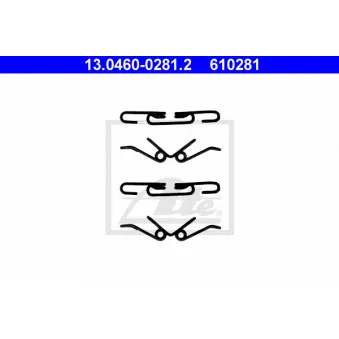 Kit d'accessoires, plaquette de frein à disque ATE 13.0460-0281.2