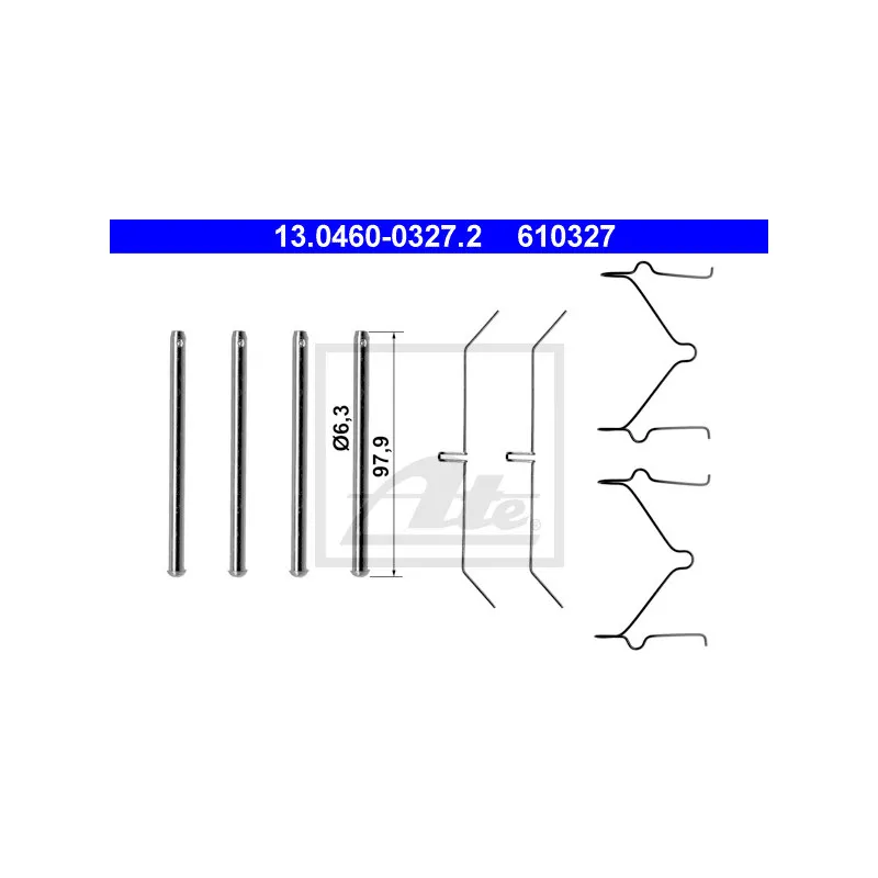 Kit d'accessoires, plaquette de frein à disque ATE 13.0460-0327.2