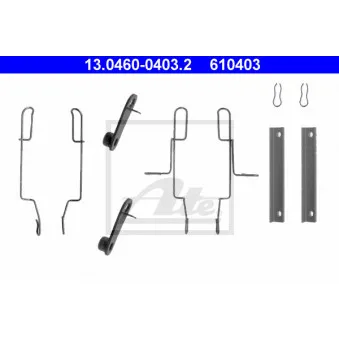 Kit d'accessoires, plaquette de frein à disque ATE 13.0460-0403.2