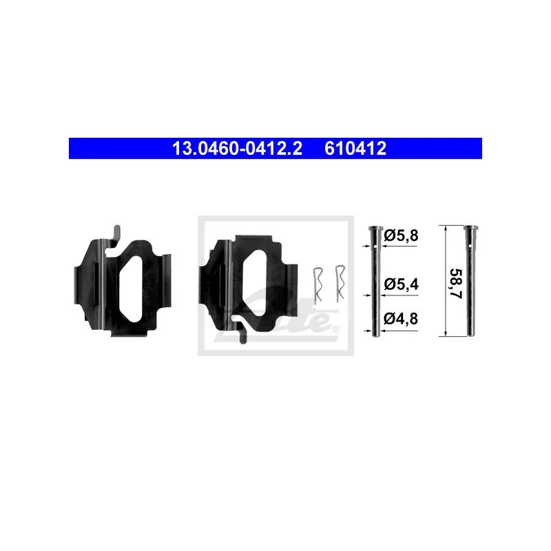 Kit d'accessoires, plaquette de frein à disque ATE 13.0460-0412.2