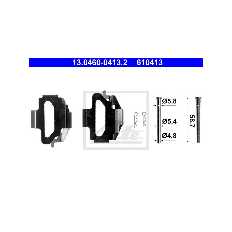 Kit d'accessoires, plaquette de frein à disque ATE 13.0460-0413.2