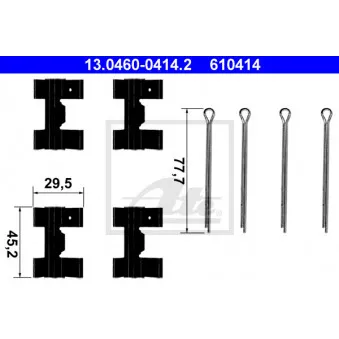 Kit d'accessoires, plaquette de frein à disque ATE 13.0460-0414.2
