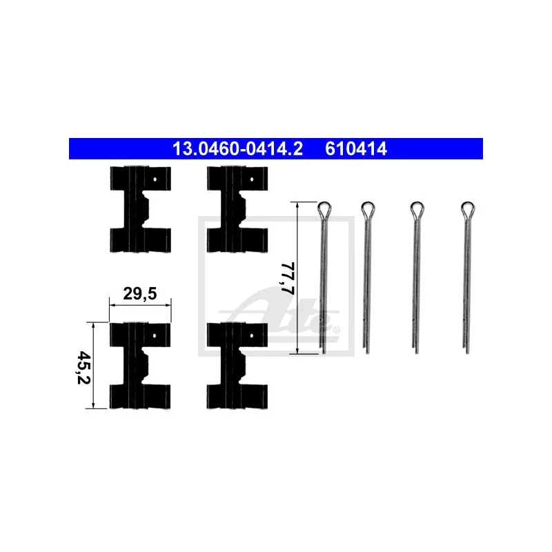 Kit d'accessoires, plaquette de frein à disque ATE 13.0460-0414.2