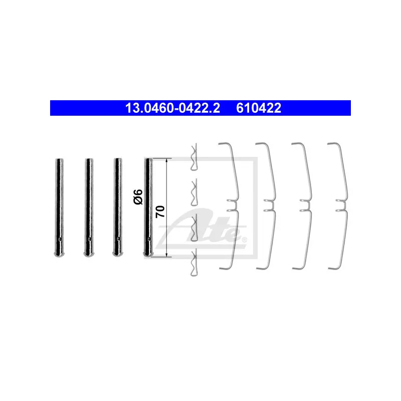 Kit d'accessoires, plaquette de frein à disque ATE 13.0460-0422.2
