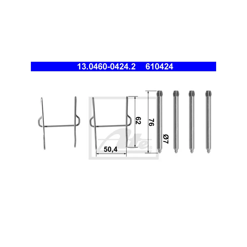 Kit d'accessoires, plaquette de frein à disque ATE 13.0460-0424.2