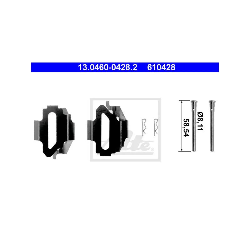 Kit d'accessoires, plaquette de frein à disque ATE 13.0460-0428.2