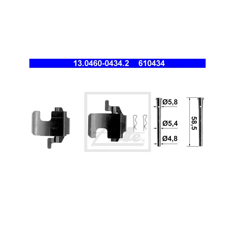 Kit d'accessoires, plaquette de frein à disque ATE 13.0460-0434.2