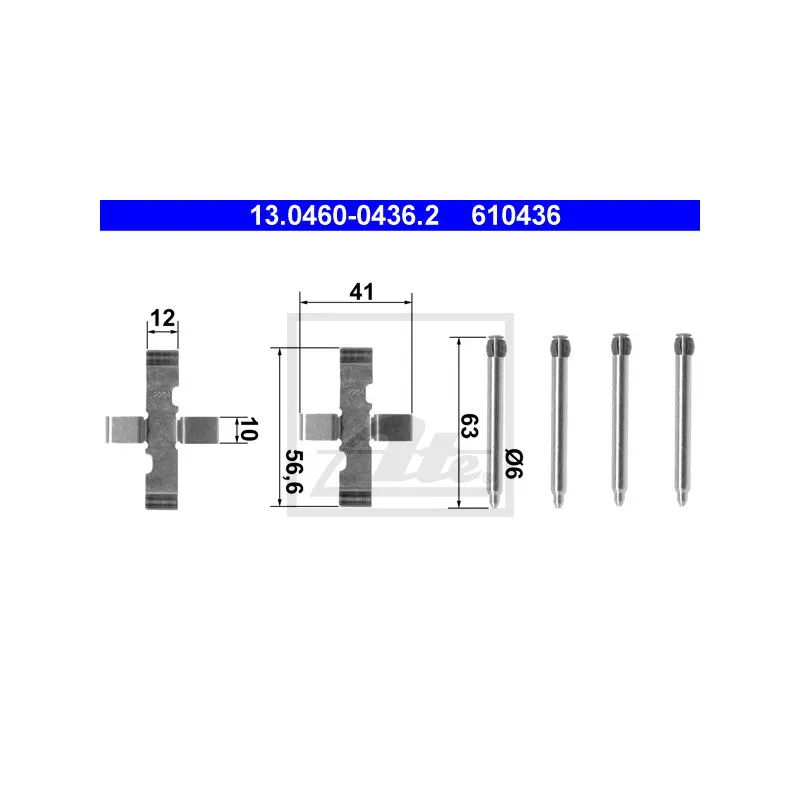 Kit d'accessoires, plaquette de frein à disque ATE 13.0460-0436.2