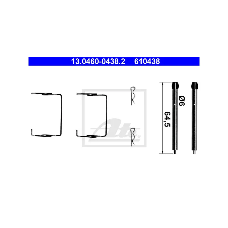 Kit d'accessoires, plaquette de frein à disque ATE 13.0460-0438.2