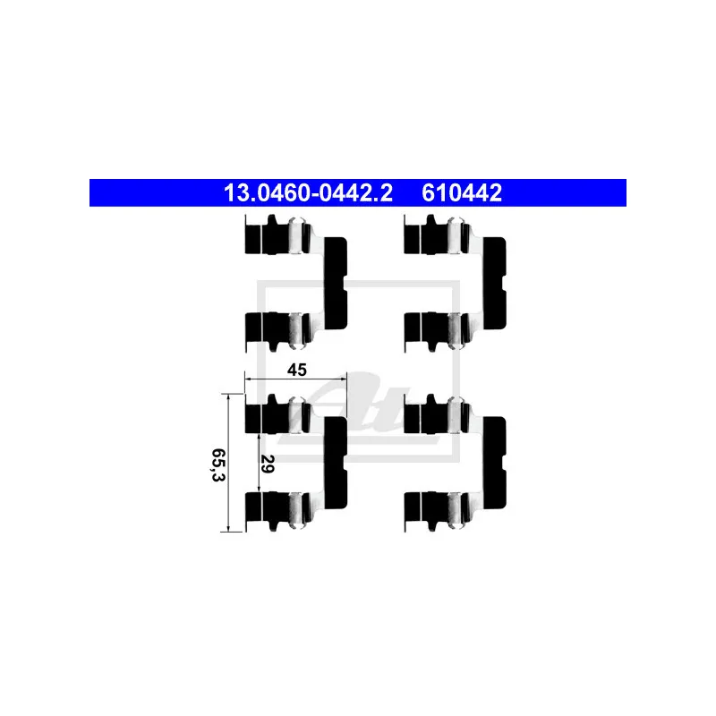 Kit d'accessoires, plaquette de frein à disque ATE 13.0460-0442.2