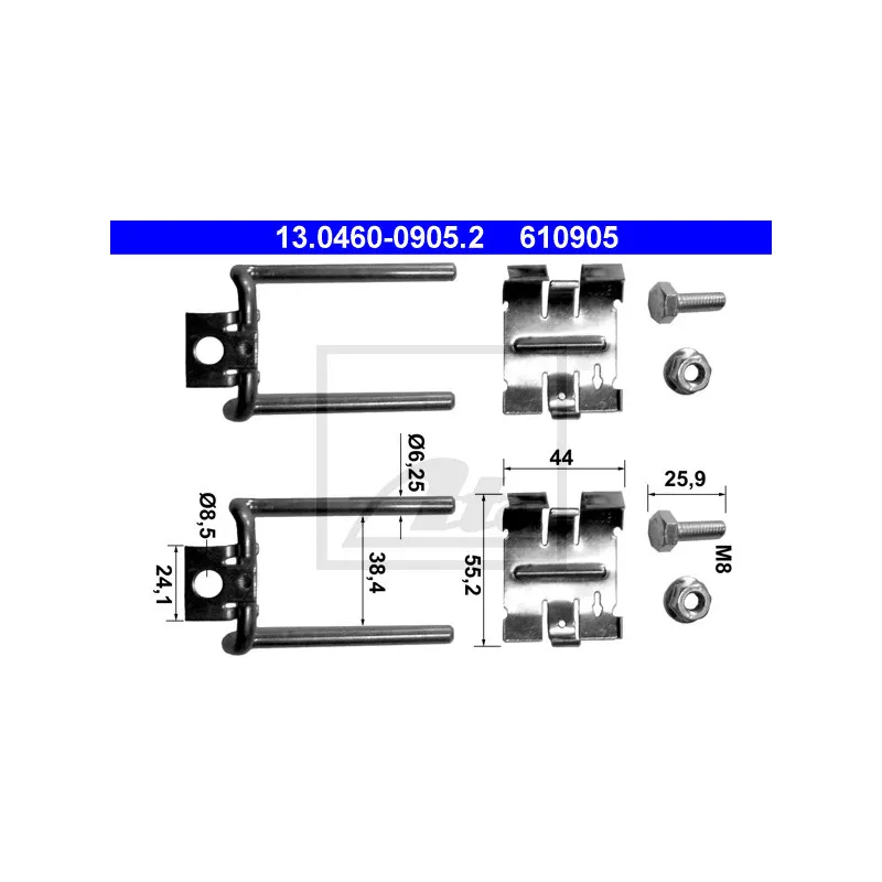 Kit d'accessoires, plaquette de frein à disque ATE 13.0460-0905.2