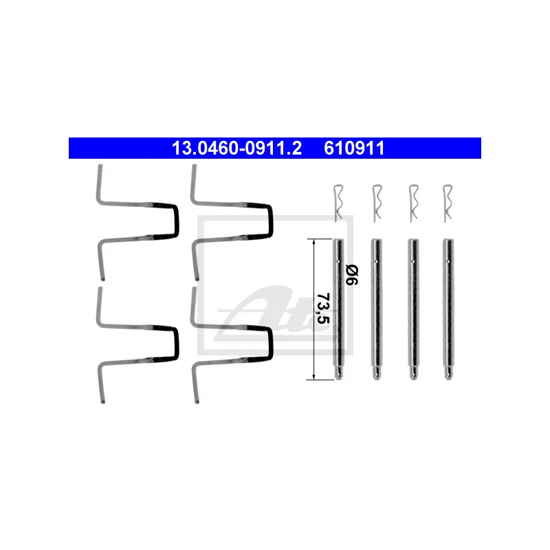 Kit d'accessoires, plaquette de frein à disque ATE 13.0460-0911.2