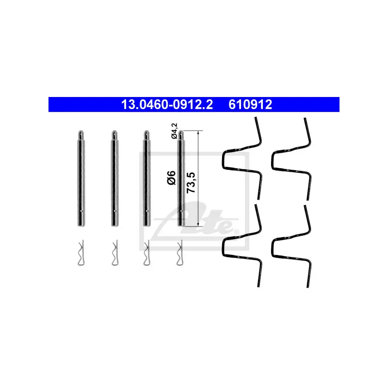 Kit d'accessoires, plaquette de frein à disque ATE 13.0460-0912.2
