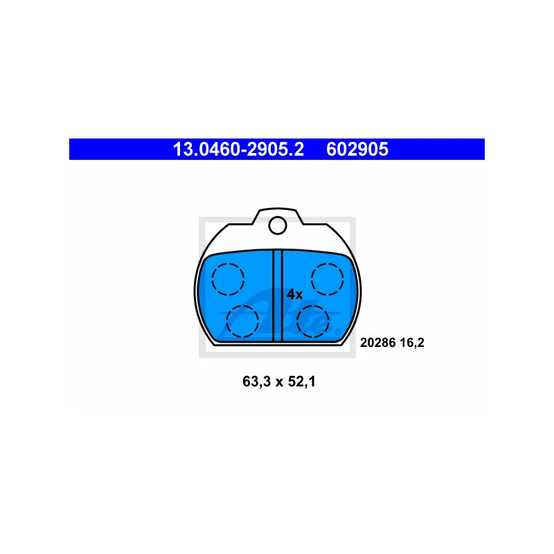 Jeu de 4 plaquettes de frein avant ATE 13.0460-2905.2